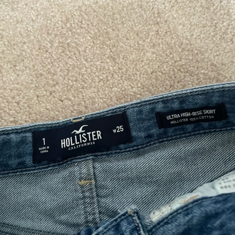 Hollister stripe ultra high-rise denim skirt